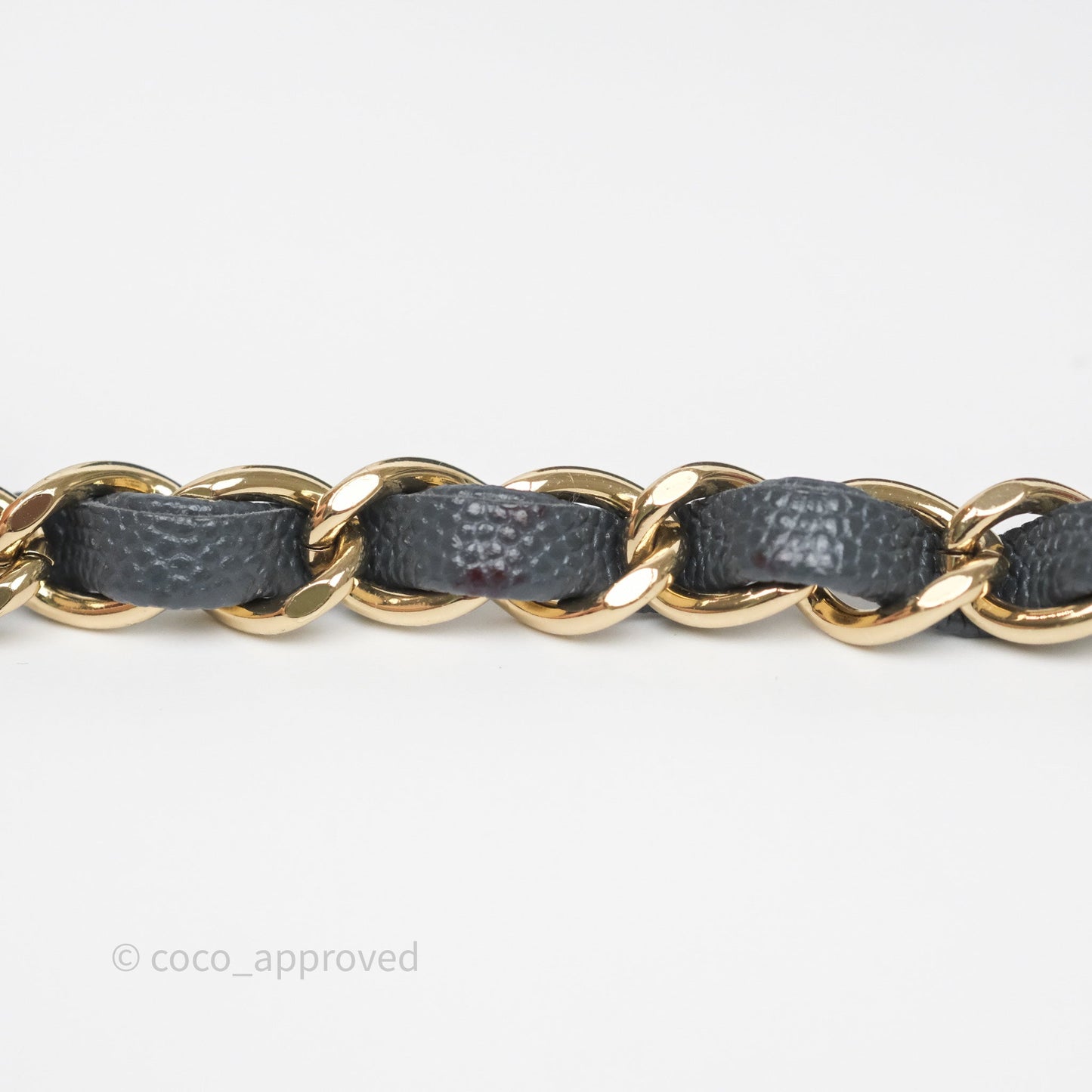 Chanel Mini Square Flap Quilted Dark Grey Blue Caviar Gold Hardware