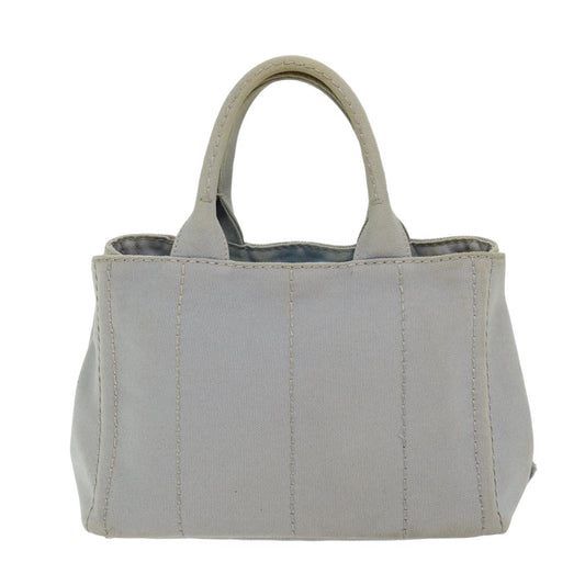 Luxury PradaCanapa PM Hand Bag Canvas 2way Gray 75341