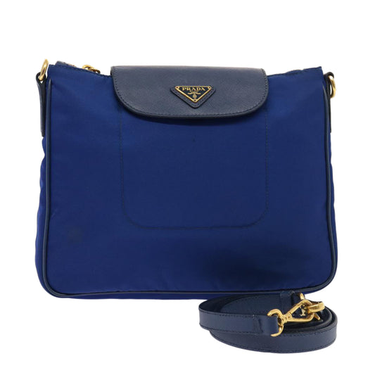 Luxury PradaShoulder Bag Nylon Blue 75359