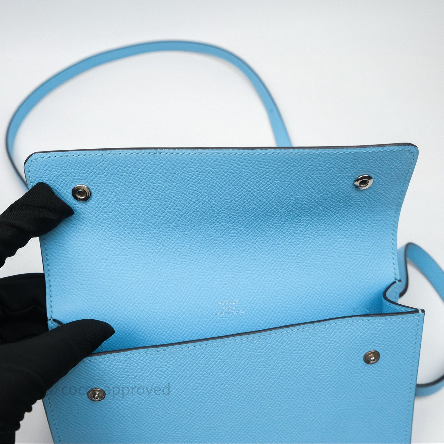 Hermès Hermesnap Wallet Epsom Celeste 7N Palladium Hardware