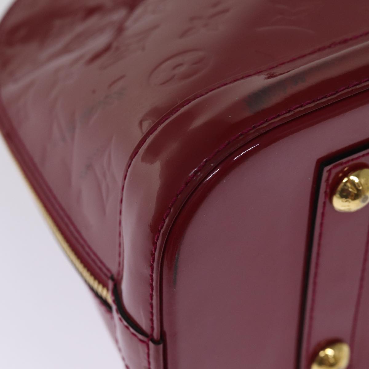 LOUIS VUITTON Monogram Vernis Alma PM Hand Bag Rose Indian M91770 LV 75382