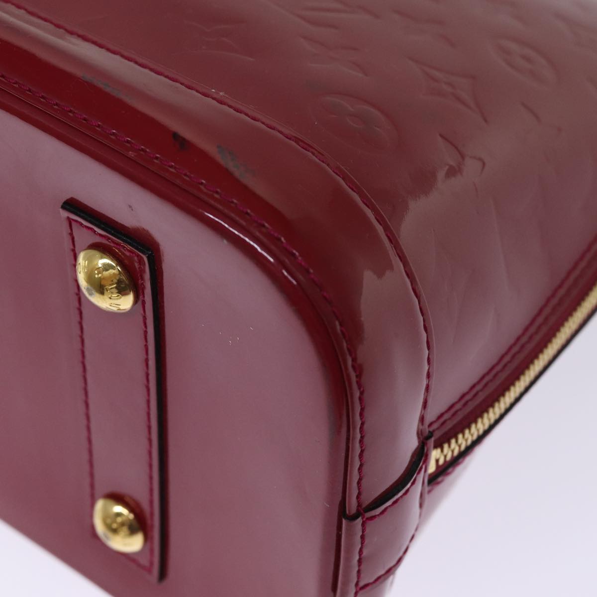 LOUIS VUITTON Monogram Vernis Alma PM Hand Bag Rose Indian M91770 LV 75382