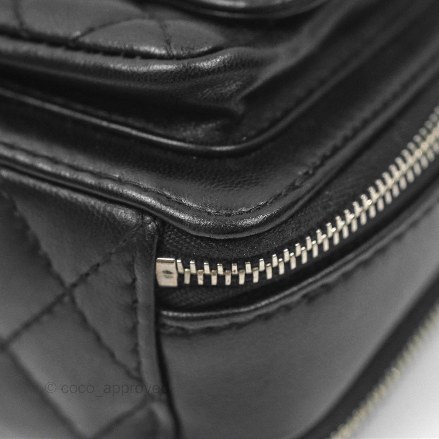 Chanel Small Pocket Box Camera Case Black Lambskin Silver Hardware