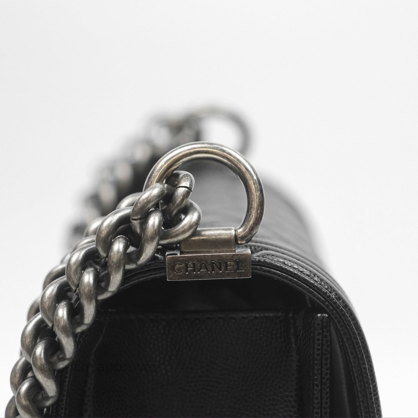 Chanel Quilted Medium Boy Black Caviar Ruthenium Hardware