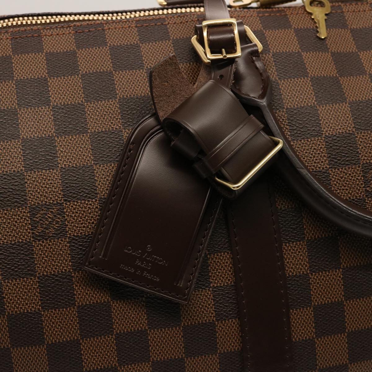 LOUIS VUITTON Damier Ebene Keepall 50 Boston Bag N41427 LV 75392A