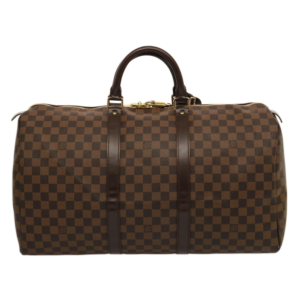 LOUIS VUITTON Damier Ebene Keepall 50 Boston Bag N41427 LV 75392A