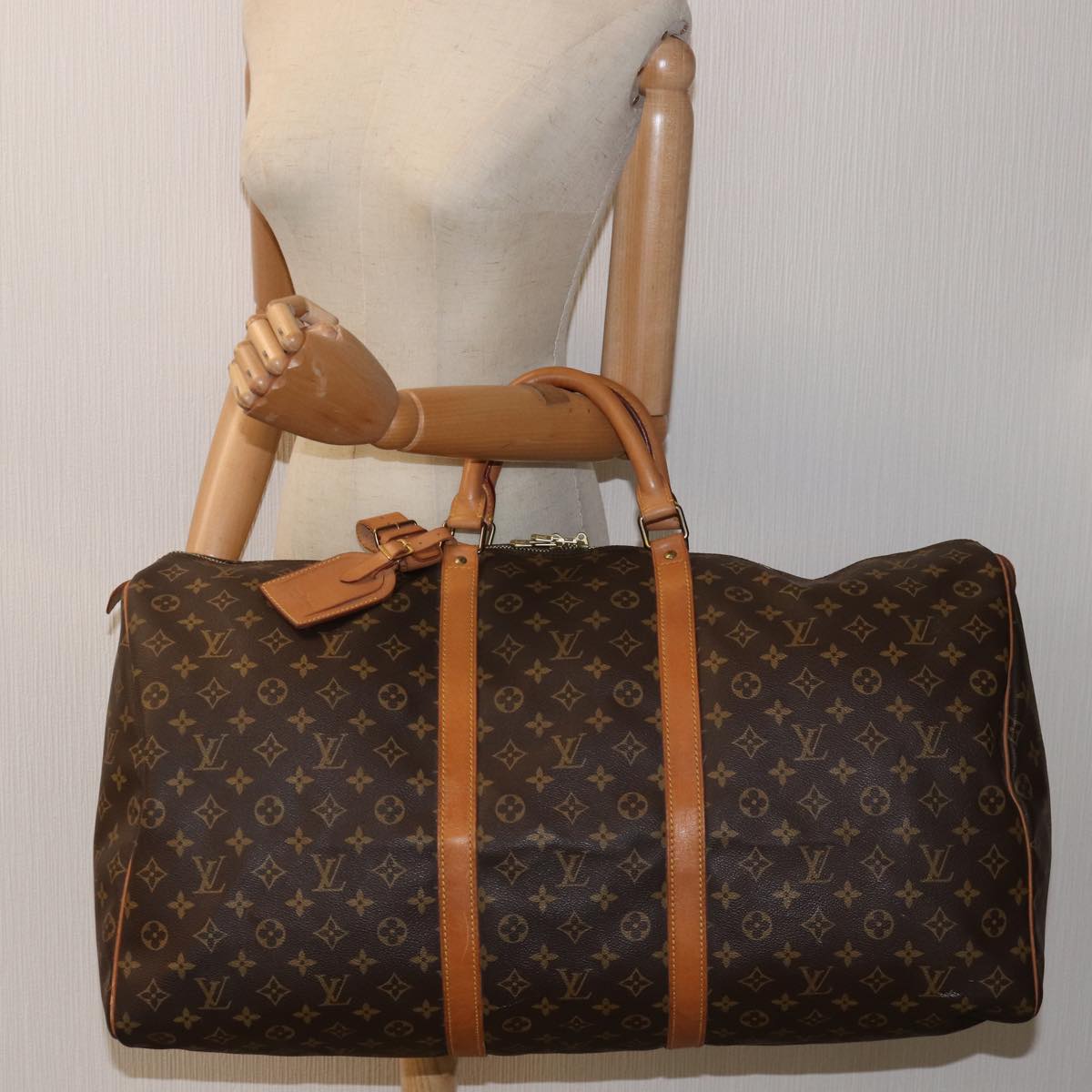 LOUIS VUITTON Monogram Keepall 60 Boston Bag M41422 LV 75393
