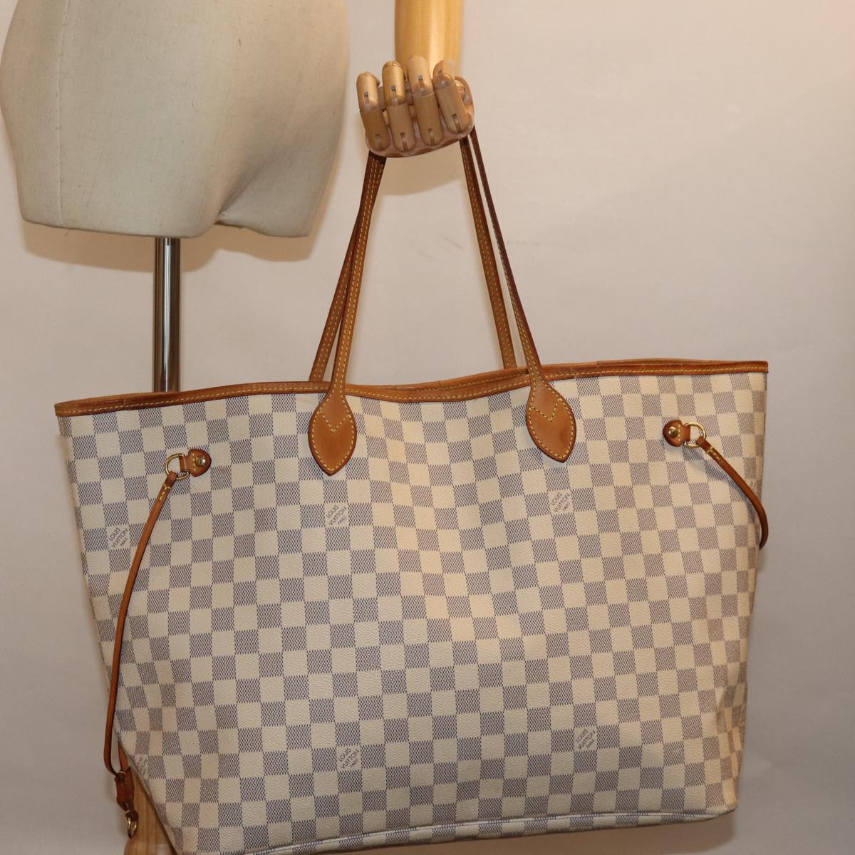 LOUIS VUITTON Damier Azur Neverfull GM Tote Bag N41360 LV 75394
