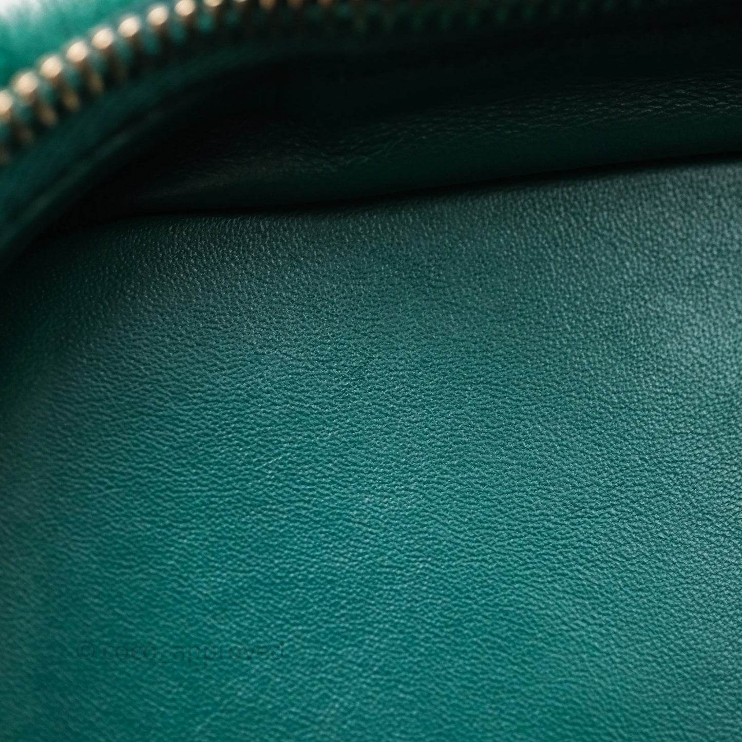 Chanel Small Vanity Case Green Shearling Aged Gold Hardware 22A