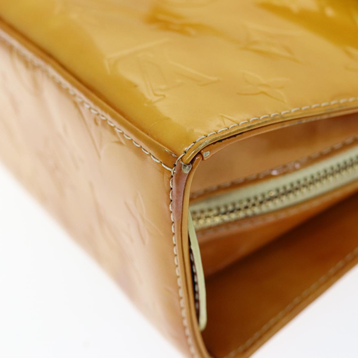 LOUIS VUITTON Monogram Vernis Columbus Tote Bag Yellow M91047 LV 75400