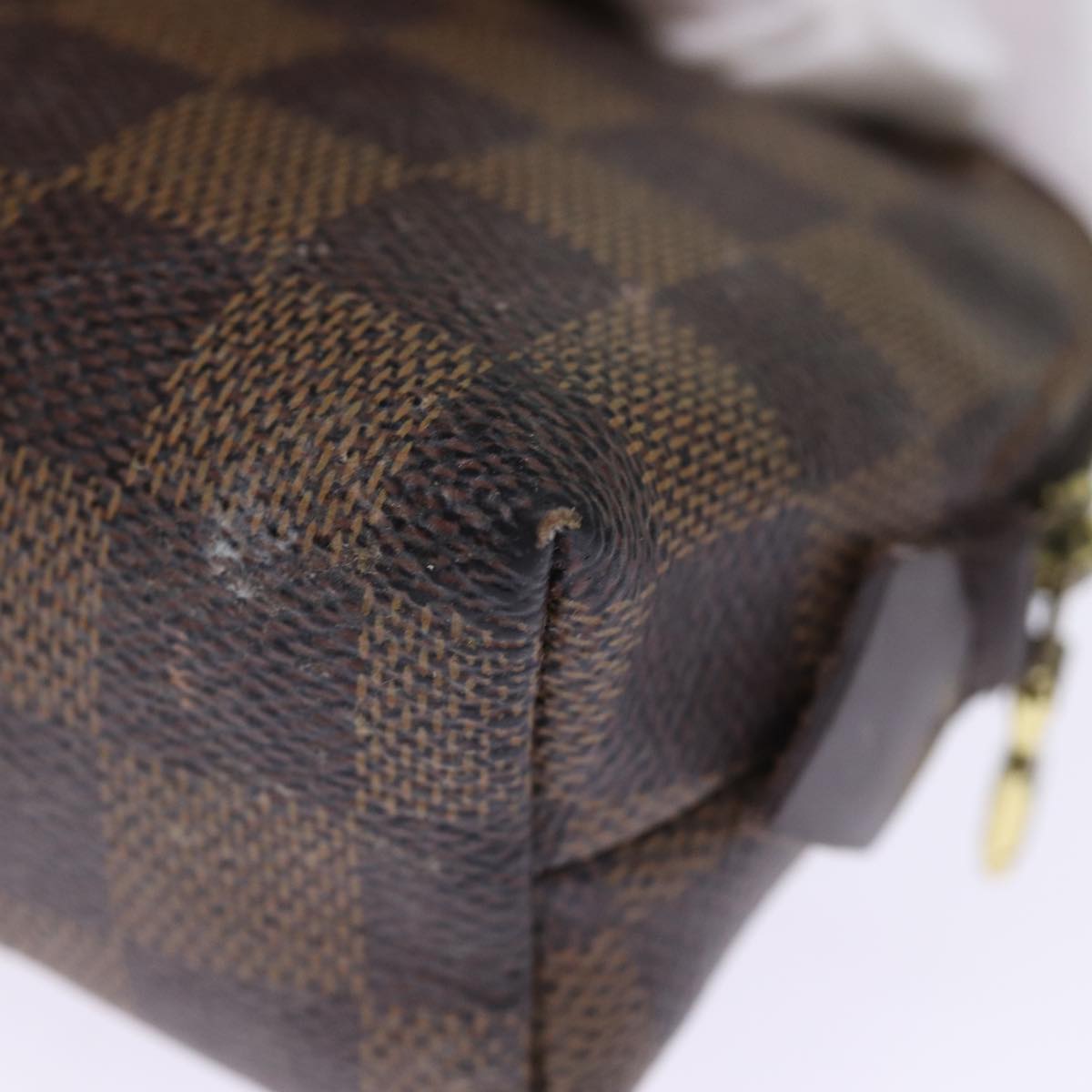LOUIS VUITTON Damier Ebene Pochette Cosmetic PM Pouch N47516 LV 75409