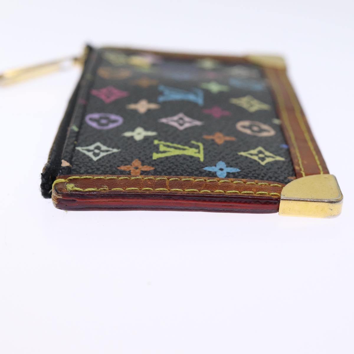LOUIS VUITTON Monogram Multicolor Pochette Cles Purse Black M92654 75411