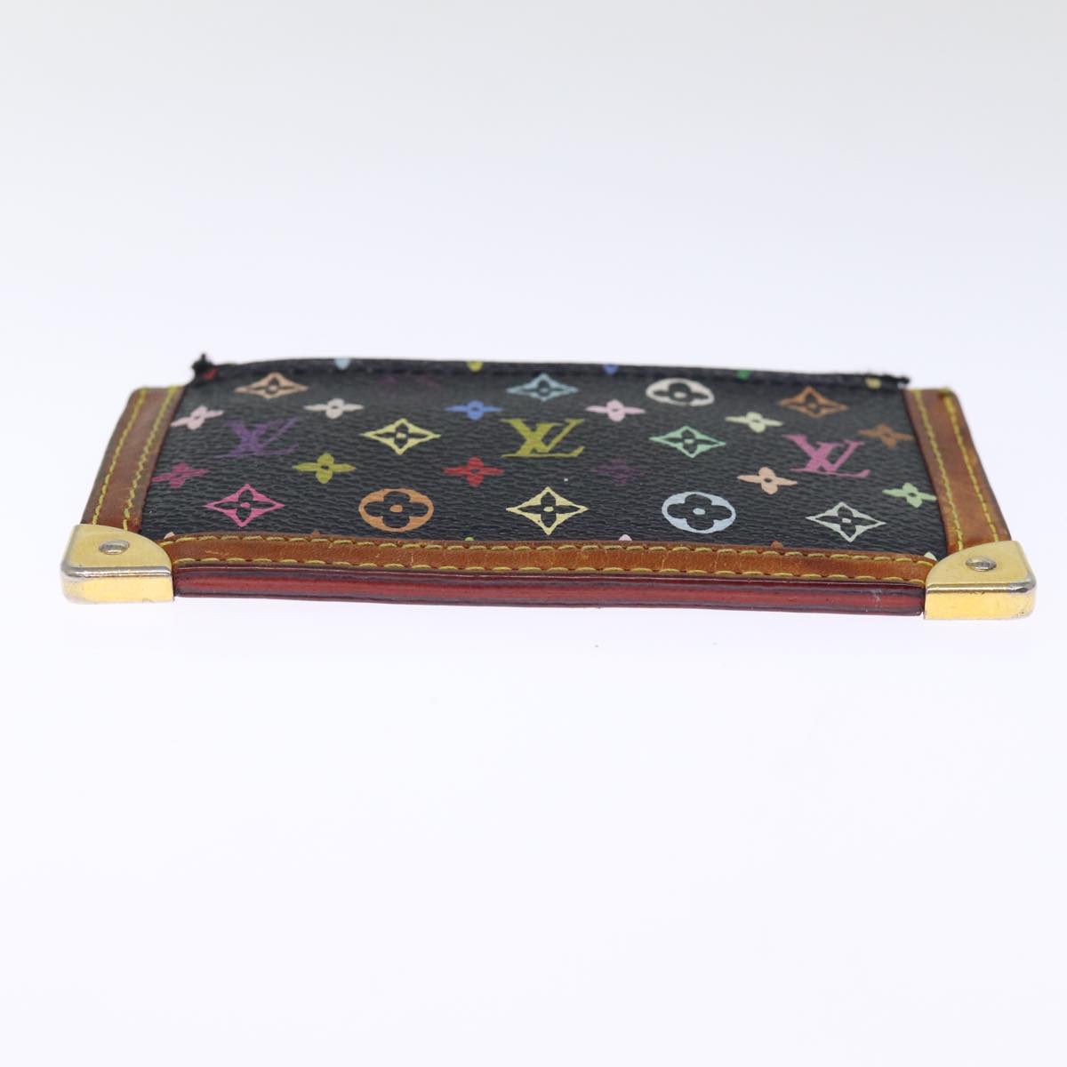 LOUIS VUITTON Monogram Multicolor Pochette Cles Purse Black M92654 75411