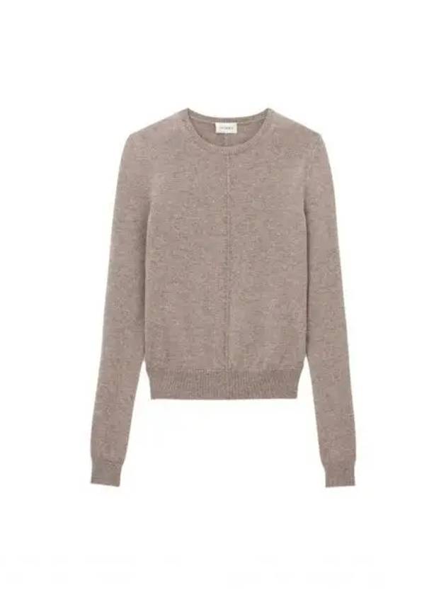 Luxury Saint Laurent Openwork Cashmere Sweatshirt Taupe