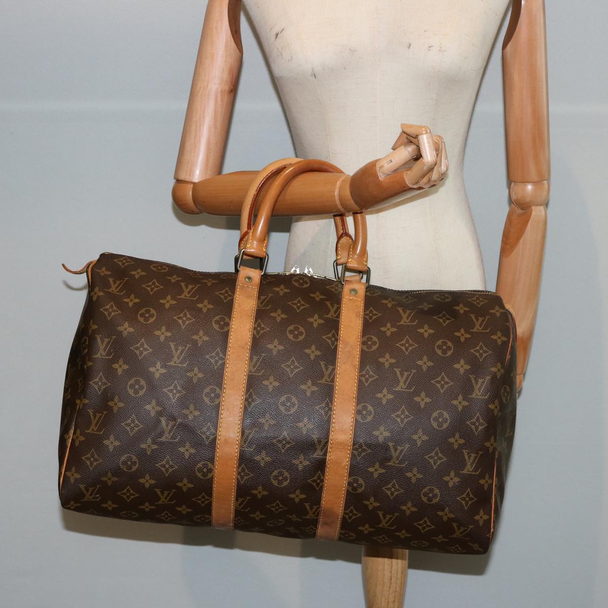 LOUIS VUITTON Monogram Keepall 45 Boston Bag M41428 LV 75423