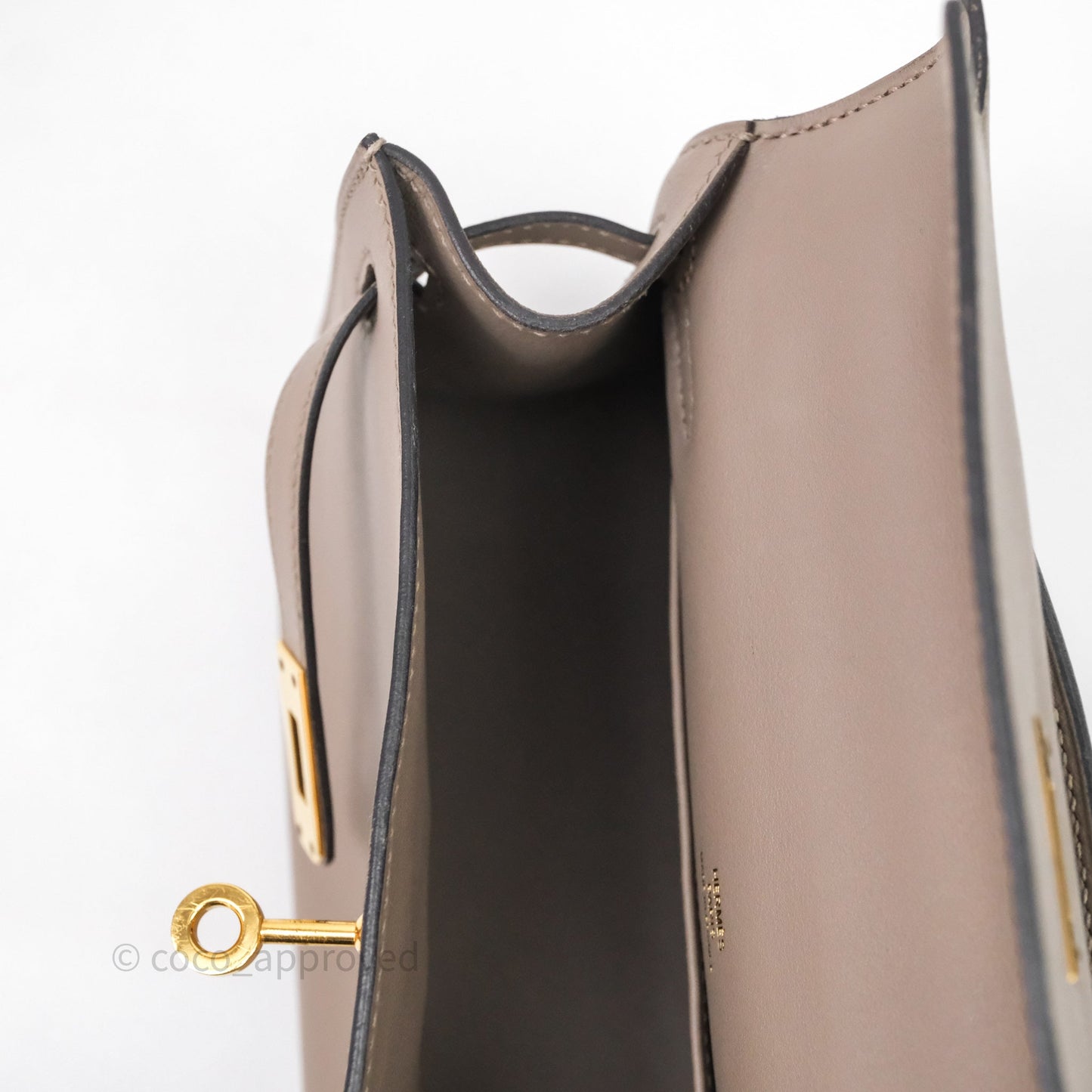 Hermès Kelly Pochette Gris Asphalte M8 Swift Gold Hardware