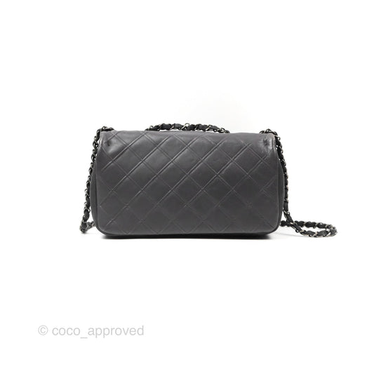 Chanel New Chic Flap Dark Grey Calfskin Ruthenium Hardware