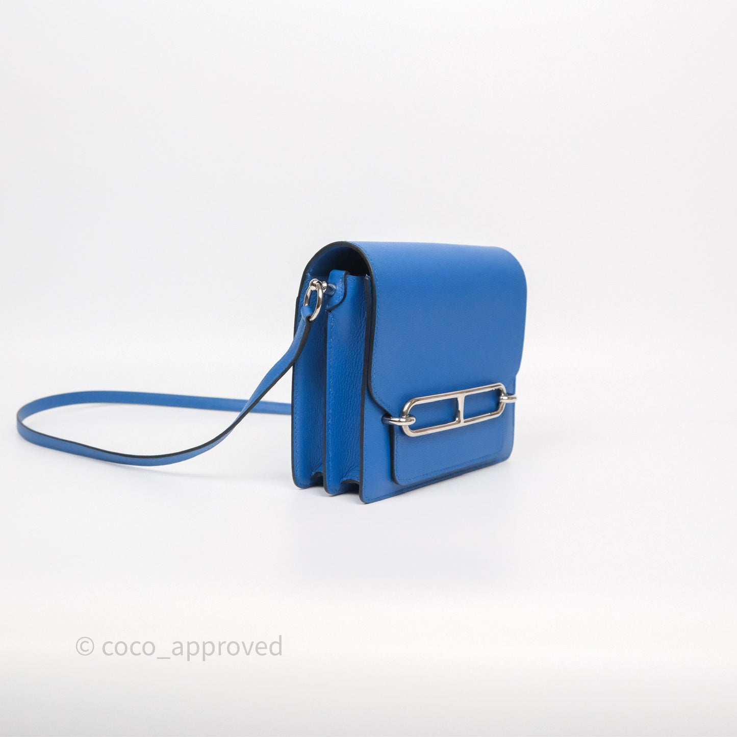 Hermès Roulis Mini 18 Blue Zellige I7 Evercolor Palladium Hardware