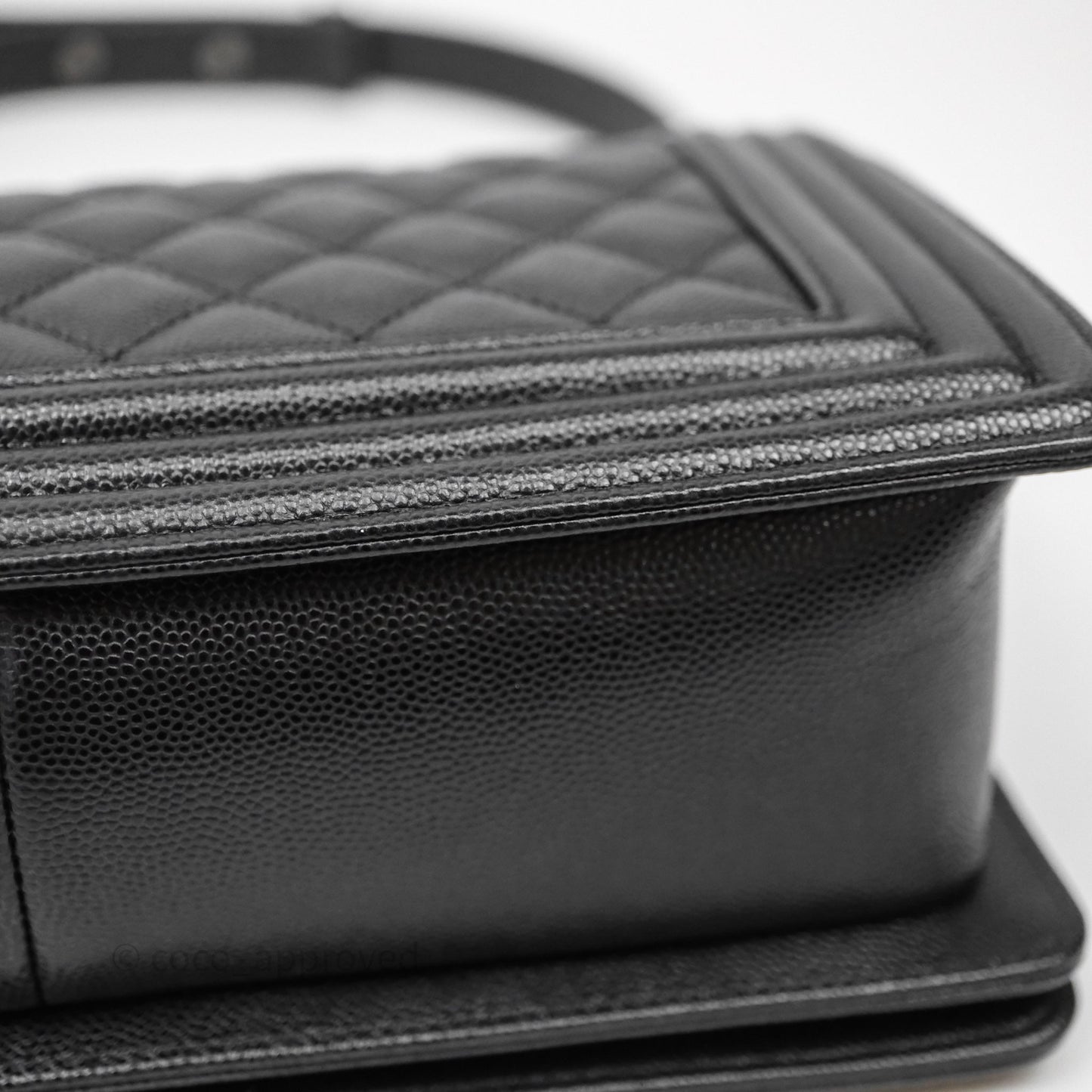 Chanel Quilted Medium Boy Black Caviar Ruthenium Hardware