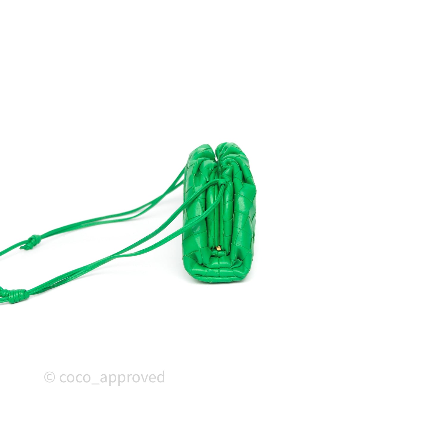 Bottega Veneta Mini Pouch Green Intrecciato Lambskin