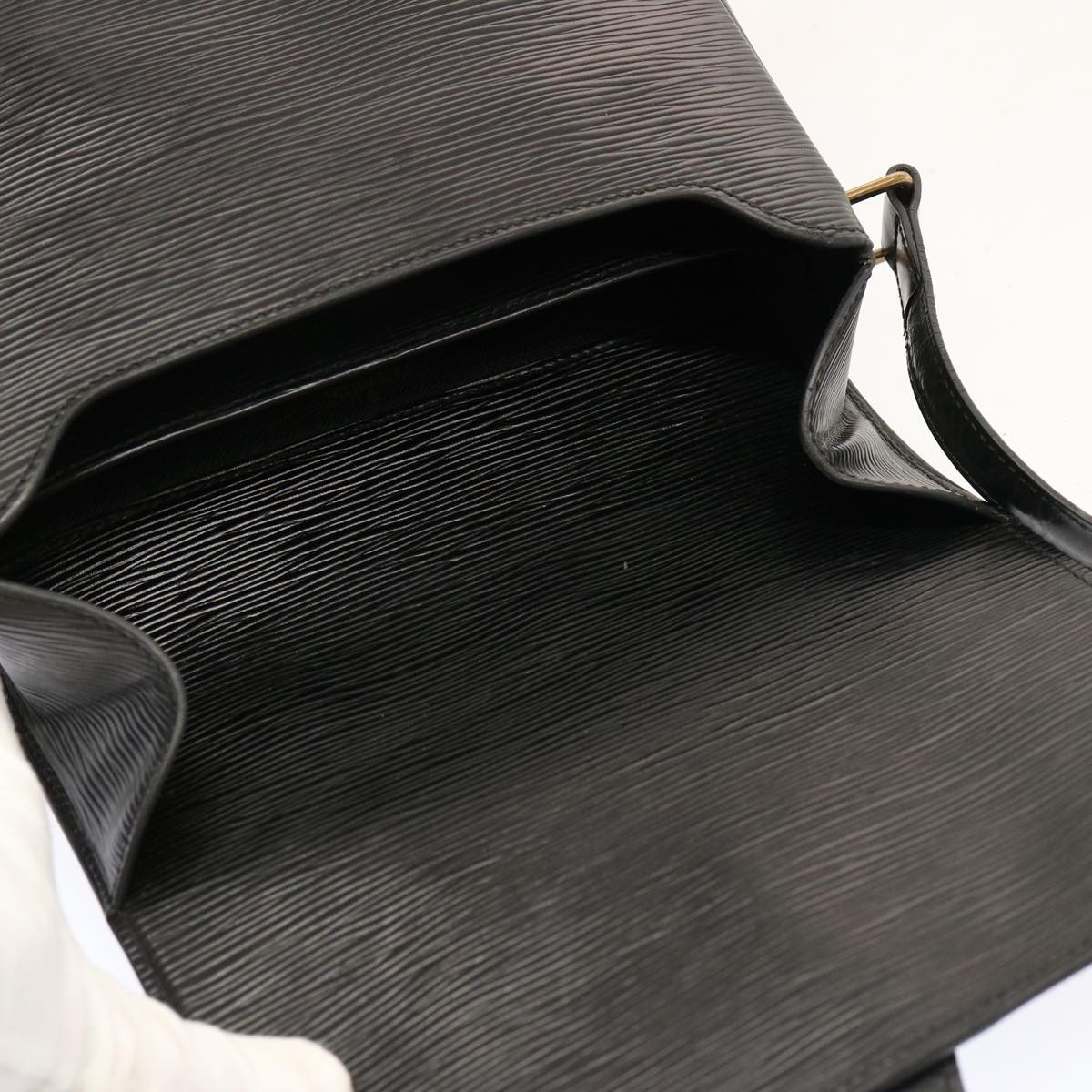 LOUIS VUITTON Epi Cartouchiere MM Shoulder Bag Black Noir M52242 LV 75460