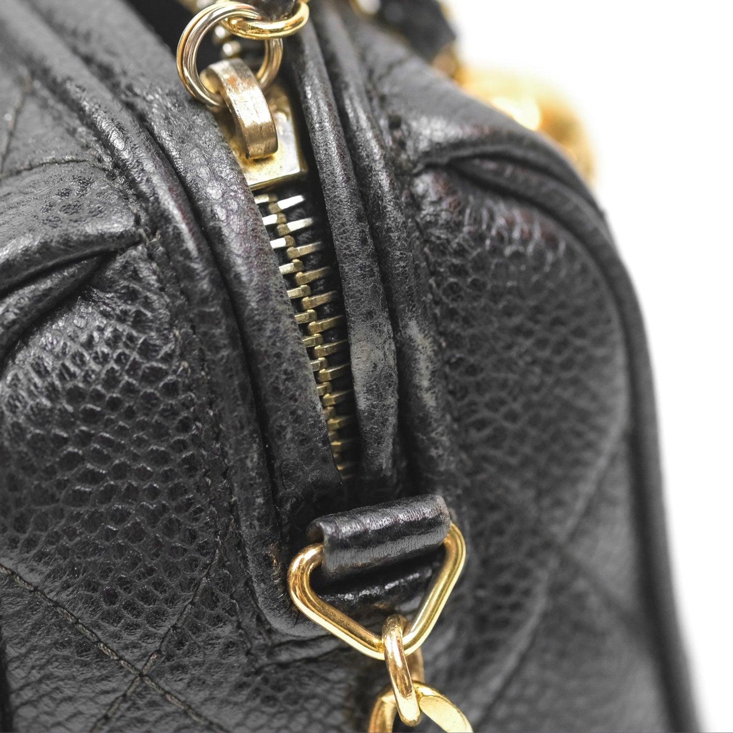 Chanel Vintage Camera Bag Black Caviar Gold Hardware