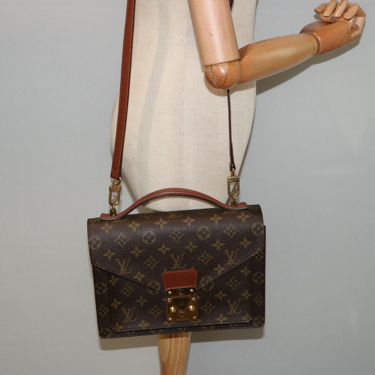 LOUIS VUITTON Monogram Monceau 28 Hand Bag 2way M51185 LV 75470