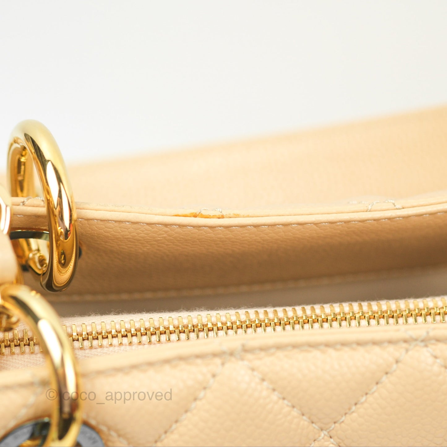 Chanel GST Beige Caviar Gold Hardware