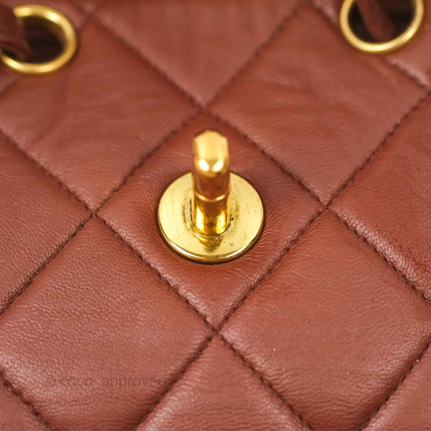 Chanel Vintage CC Duma Backpack Brown Lambskin 24K Gold Hardware