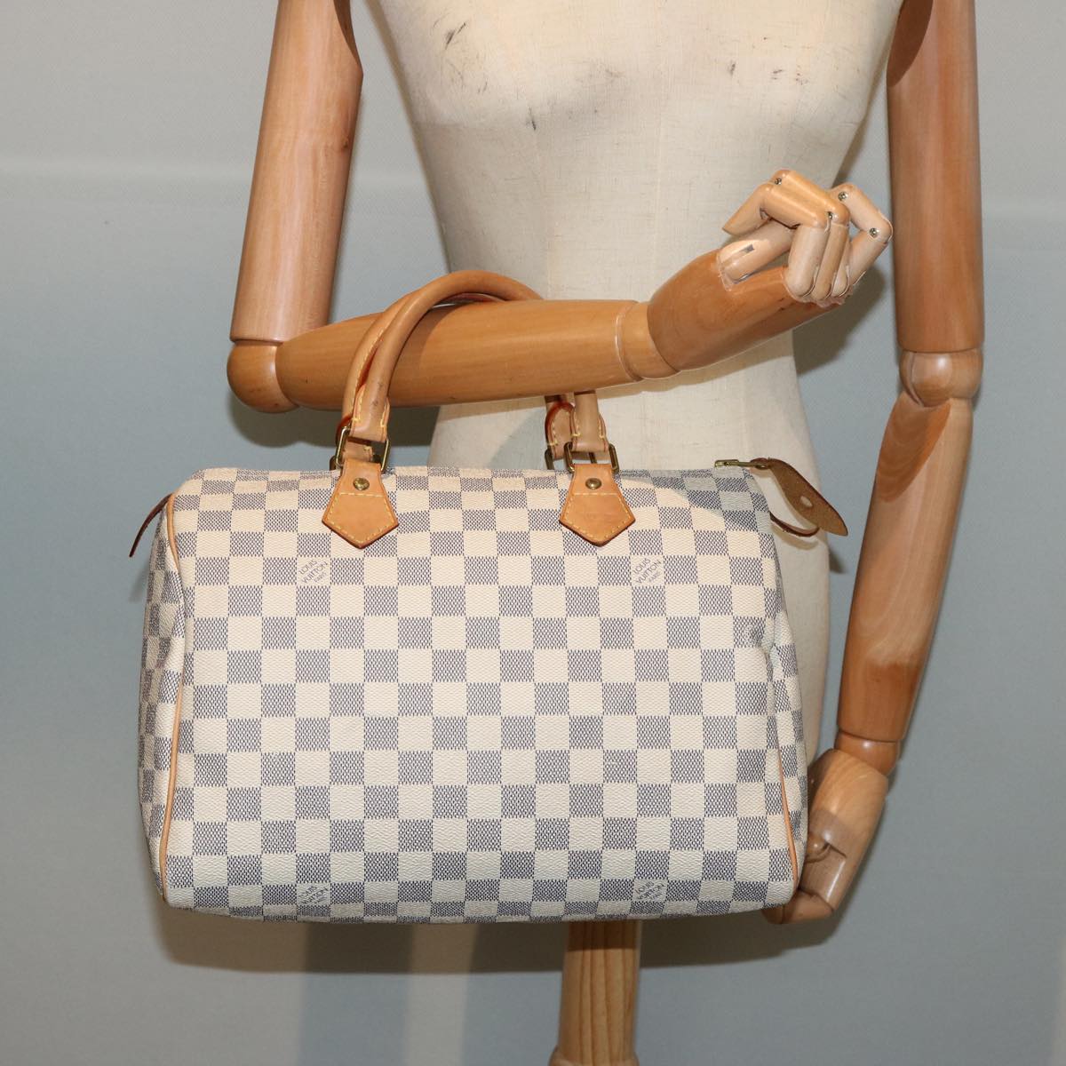 LOUIS VUITTON Damier Azur Speedy 30 Hand Bag N41533 LV 75484
