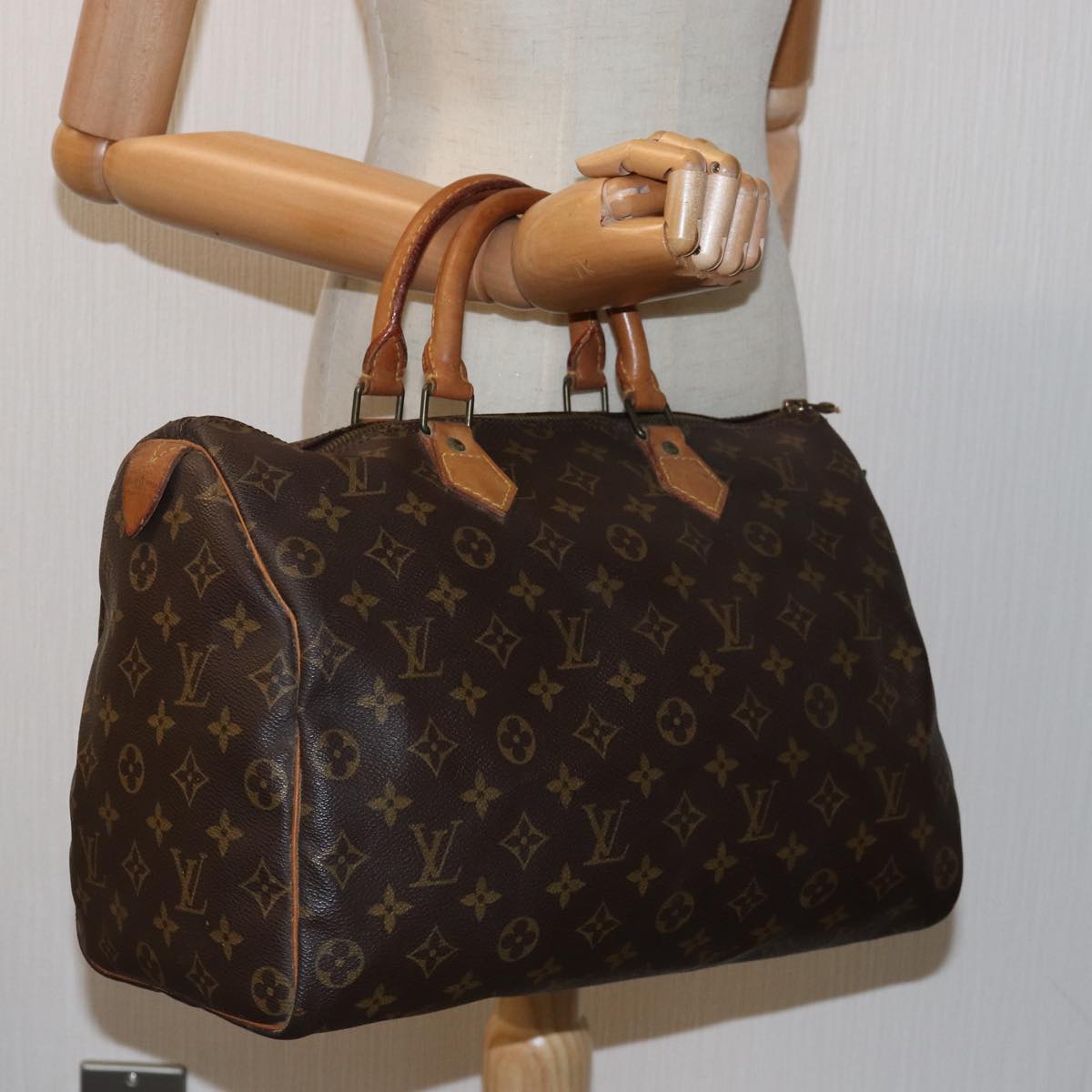LOUIS VUITTON Monogram Speedy 35 Hand Bag M41524 LV 75487