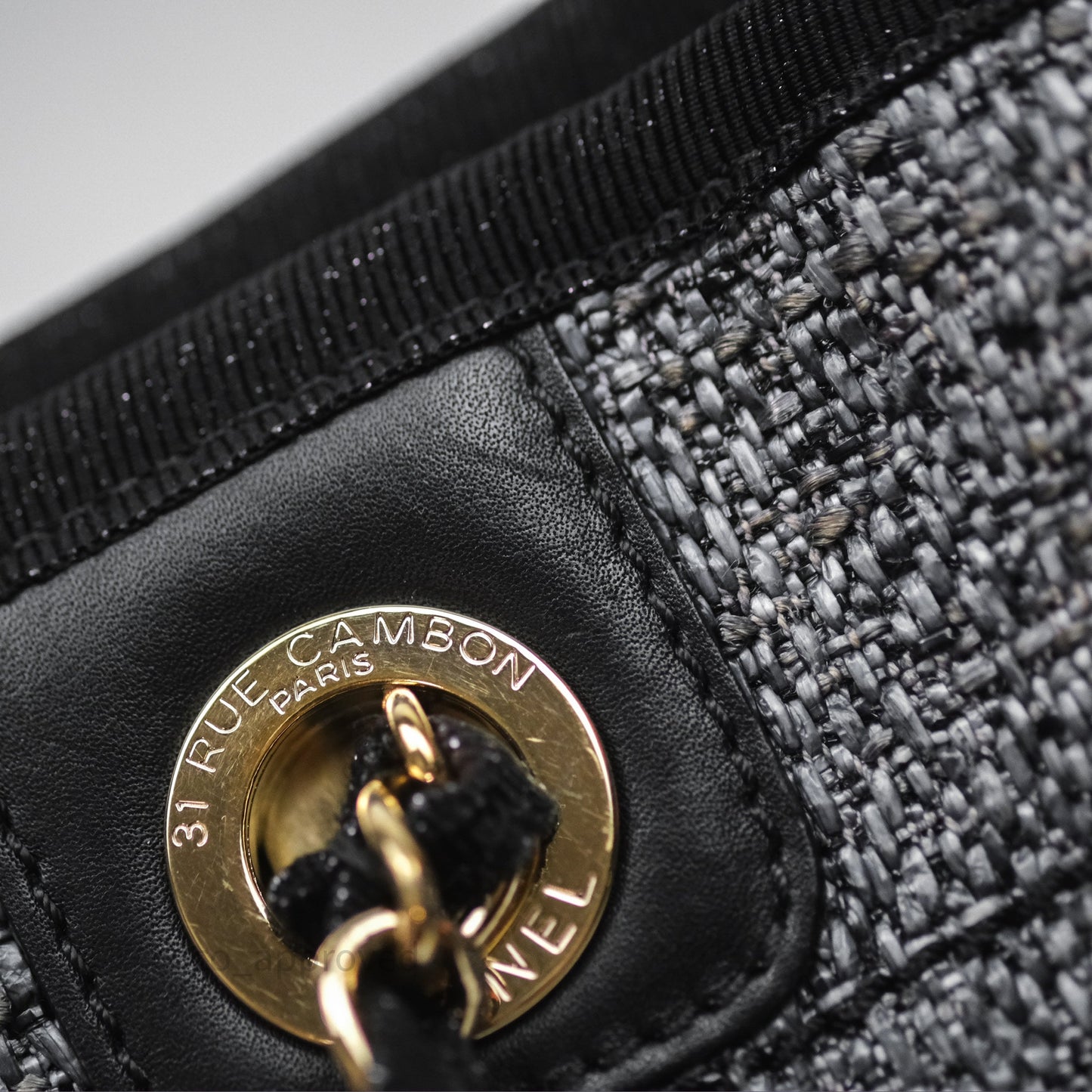 Chanel Medium Deauville Charcoal Grey Canvas