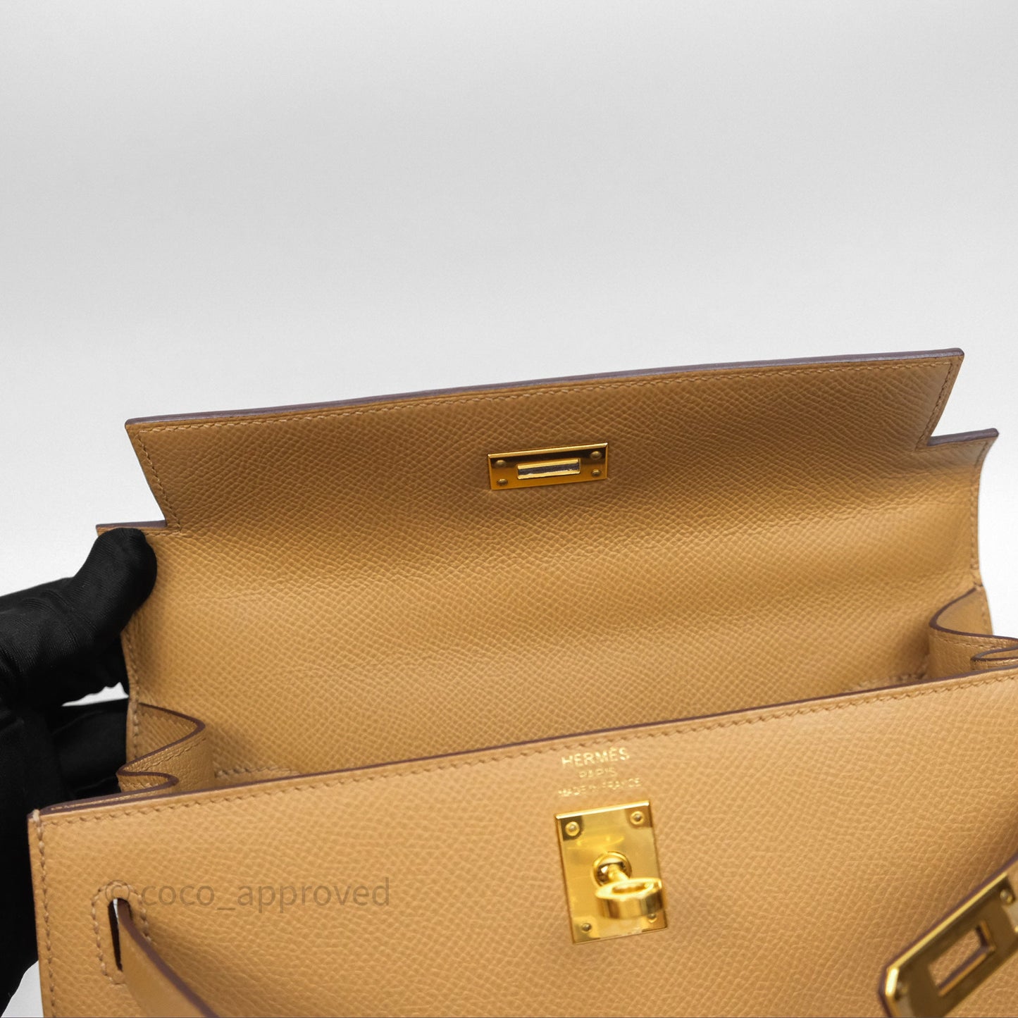 Hermès Sellier Kelly 25 Chai 0M Epsom Gold Hardware