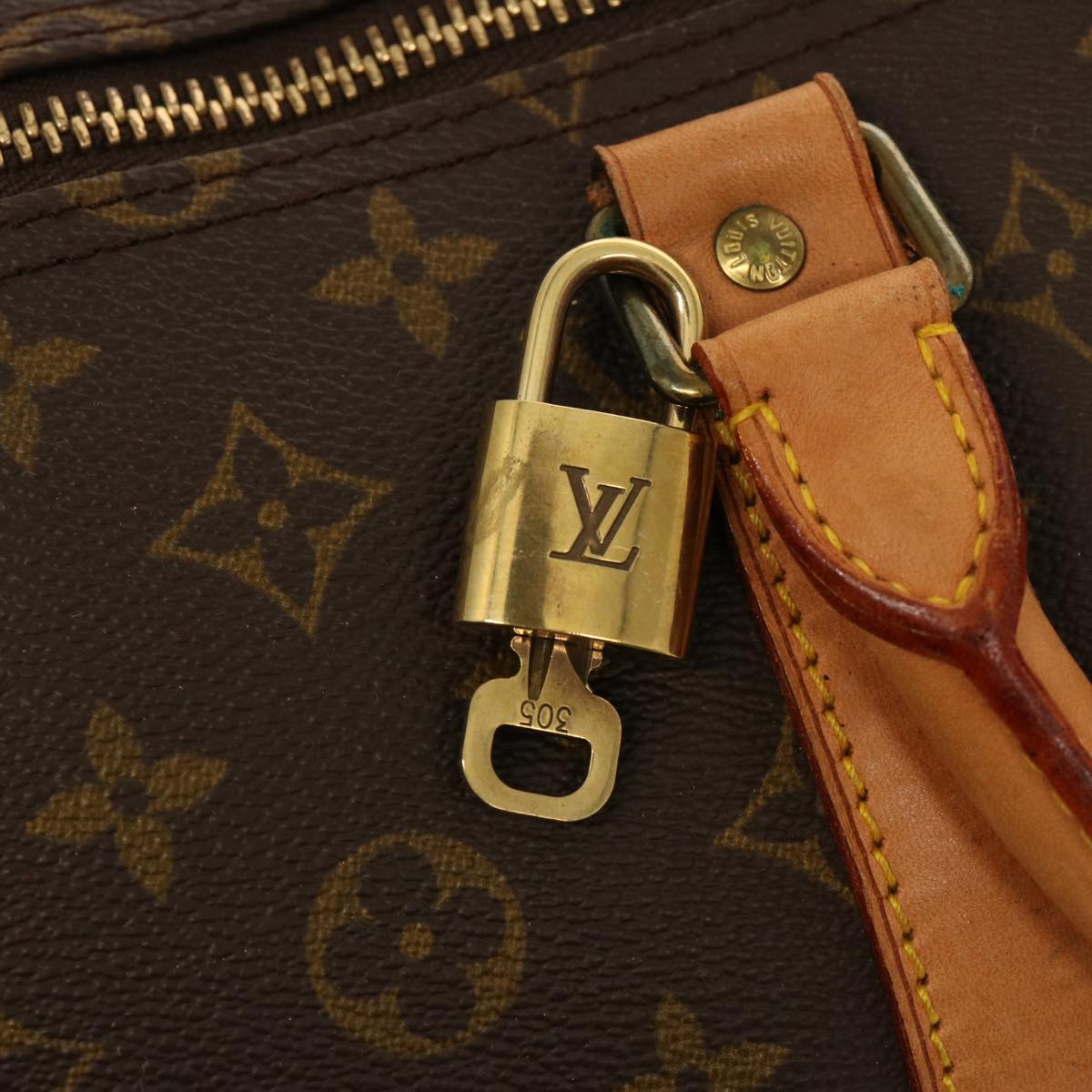 LOUIS VUITTON Monogram Keepall 55 Boston Bag M41424 LV 75490