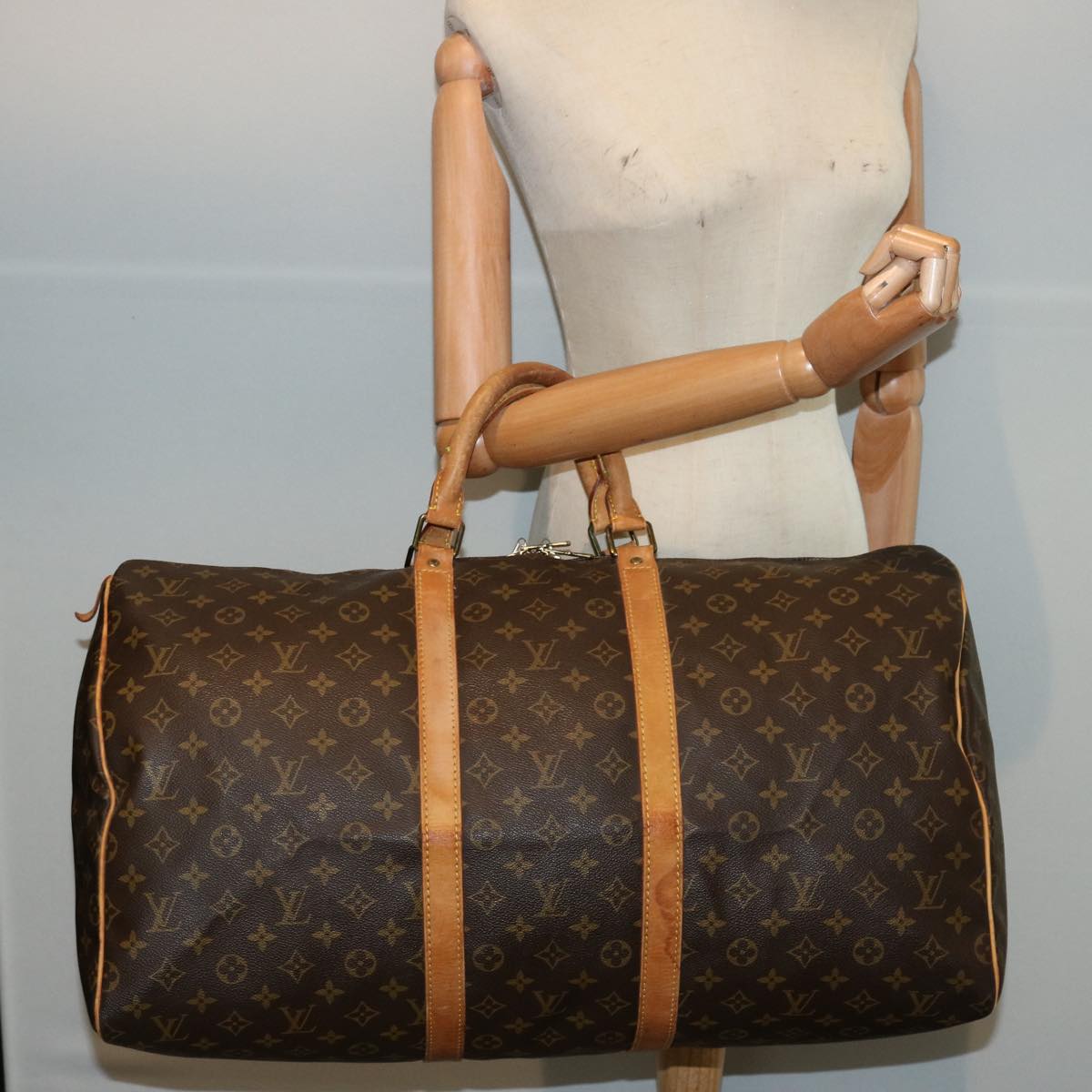 LOUIS VUITTON Monogram Keepall 55 Boston Bag M41424 LV 75491