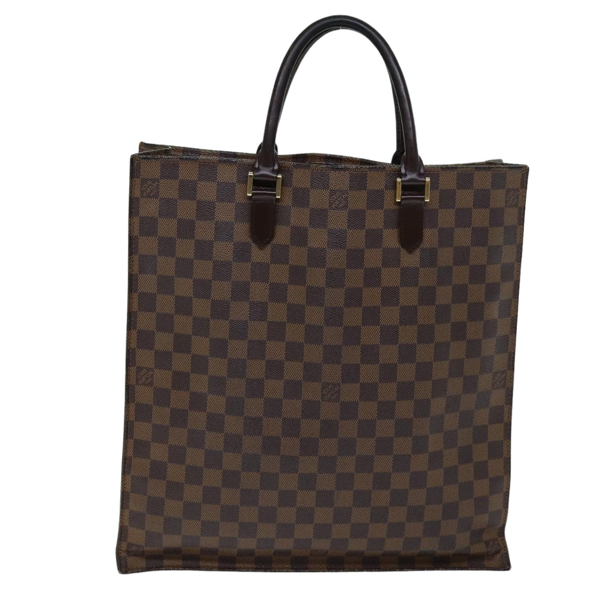 LOUIS VUITTON Damier Ebene Sac Plat Hand Bag N51140 LV 75495