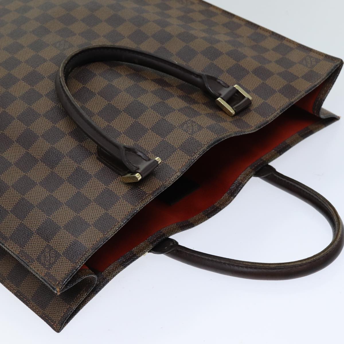LOUIS VUITTON Damier Ebene Sac Plat Hand Bag N51140 LV 75495
