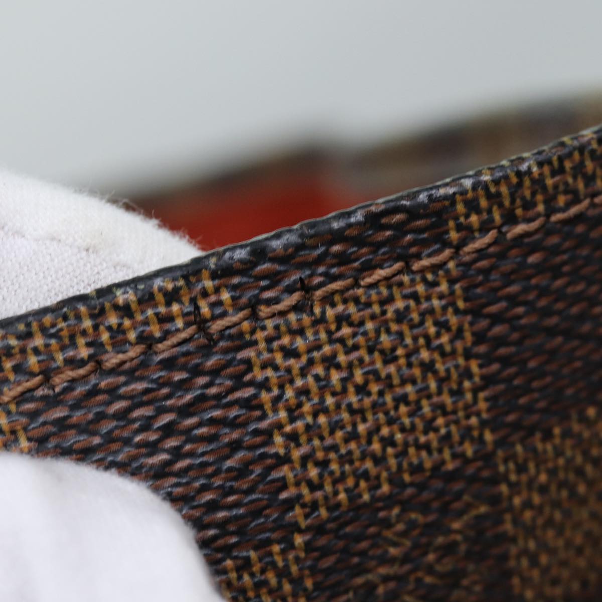 LOUIS VUITTON Damier Ebene Sac Plat Hand Bag N51140 LV 75495