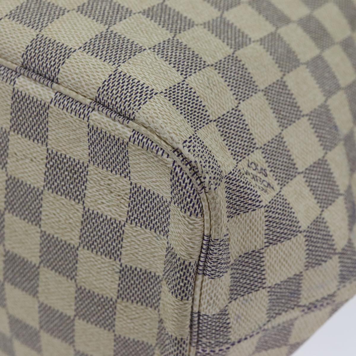 LOUIS VUITTON Damier Azur Neverfull MM Tote Bag N41605 LV 75496