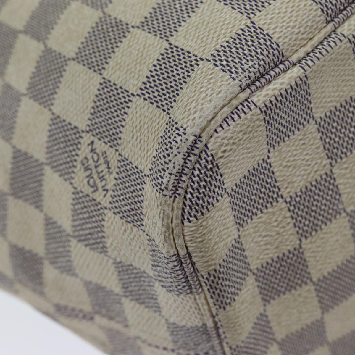 LOUIS VUITTON Damier Azur Neverfull MM Tote Bag N41605 LV 75496