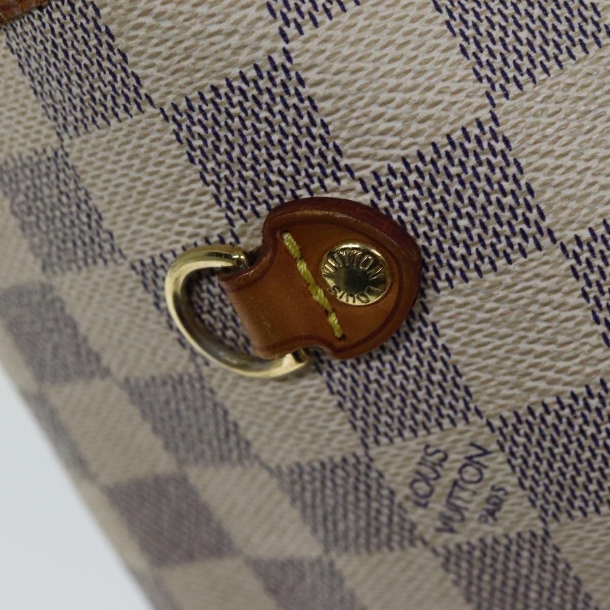 LOUIS VUITTON Damier Azur Neverfull MM Tote Bag N41605 LV 75496
