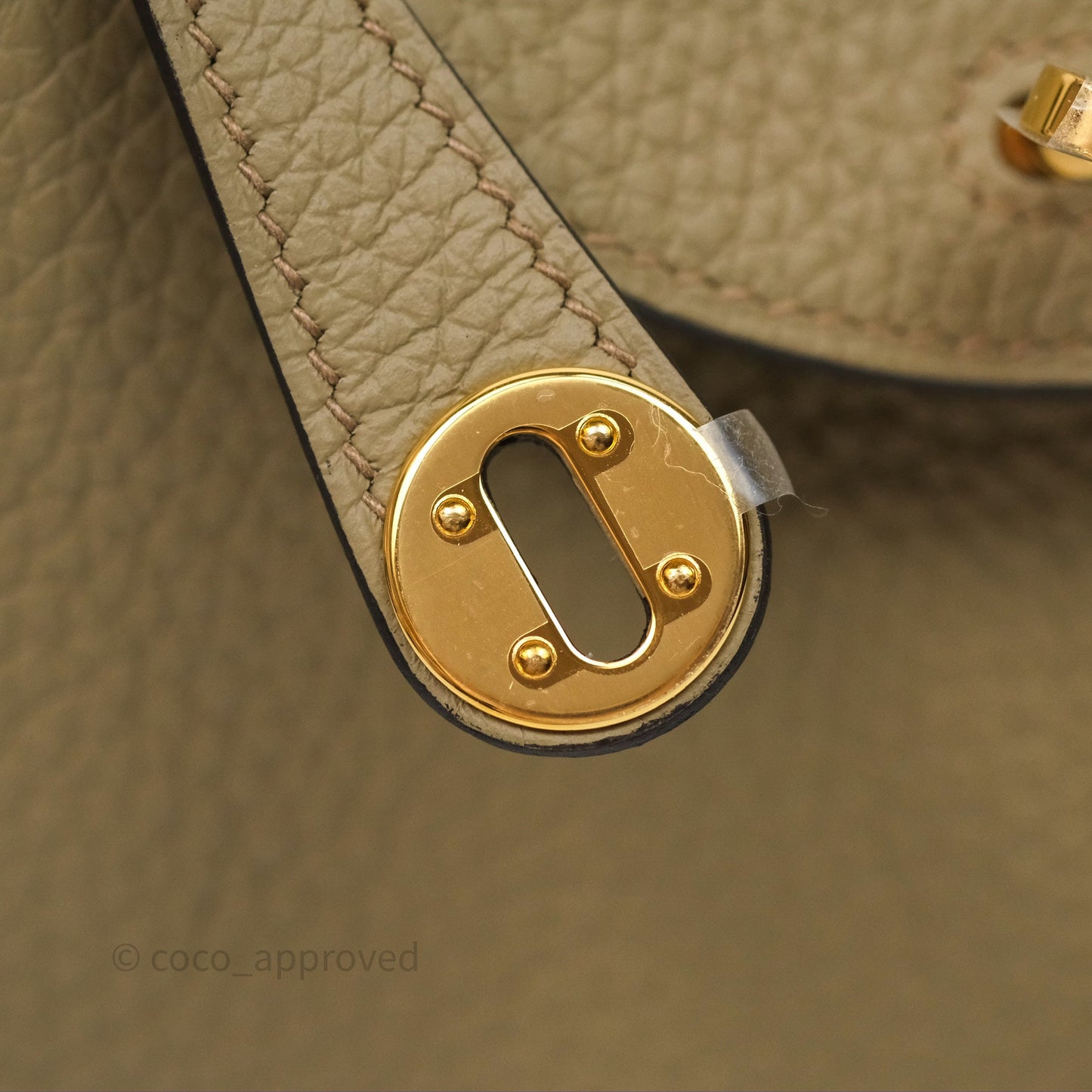 Hermès Mini Lindy 20 Beige Marfa 8Q Clemence Gold Hardware