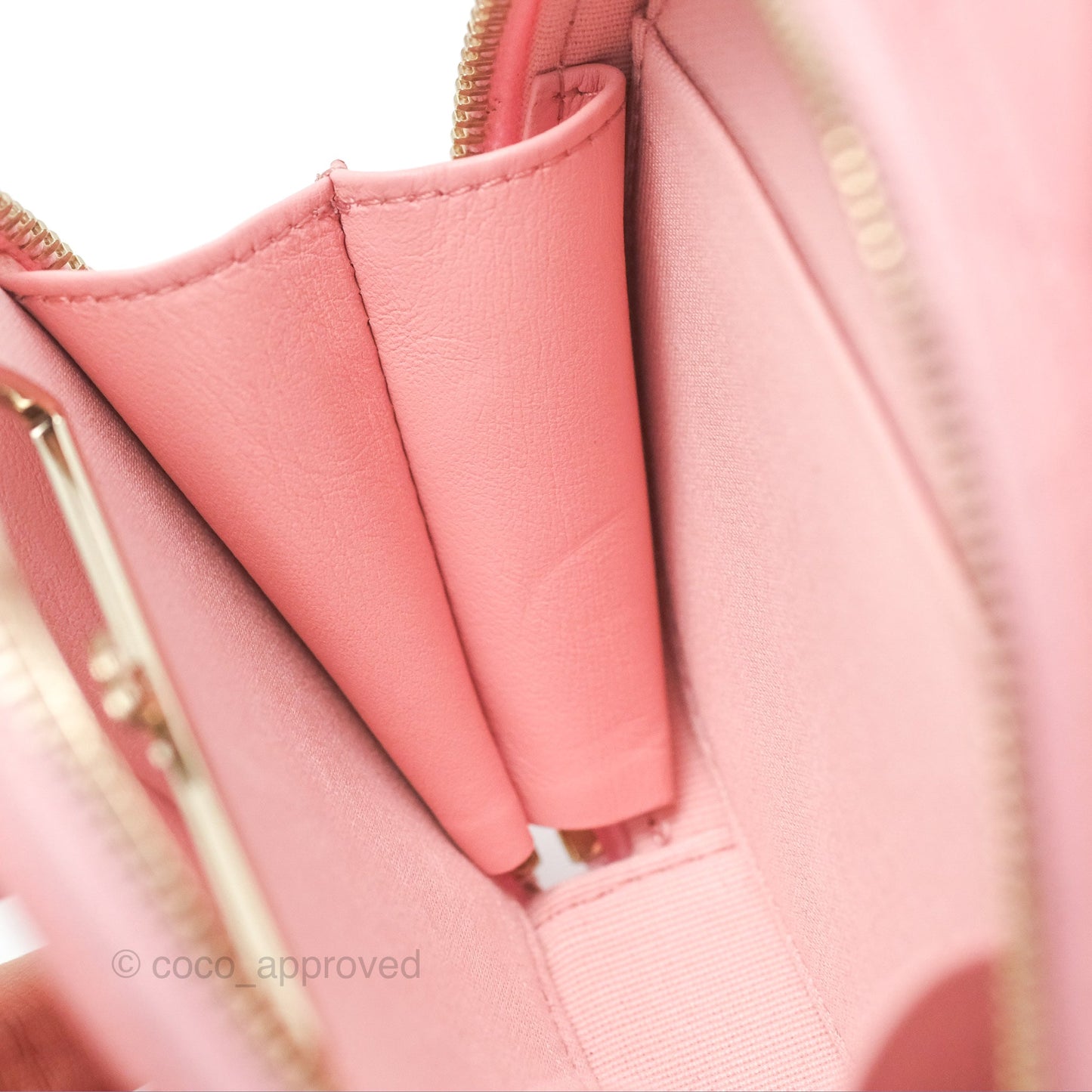 Chanel Mini Round Vanity Bag Handle With Care Pink Caviar 22C