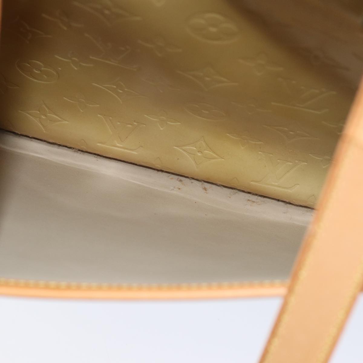 LOUIS VUITTON Monogram Vernis Sutton Boston Bag Beige M91139 LV 75504