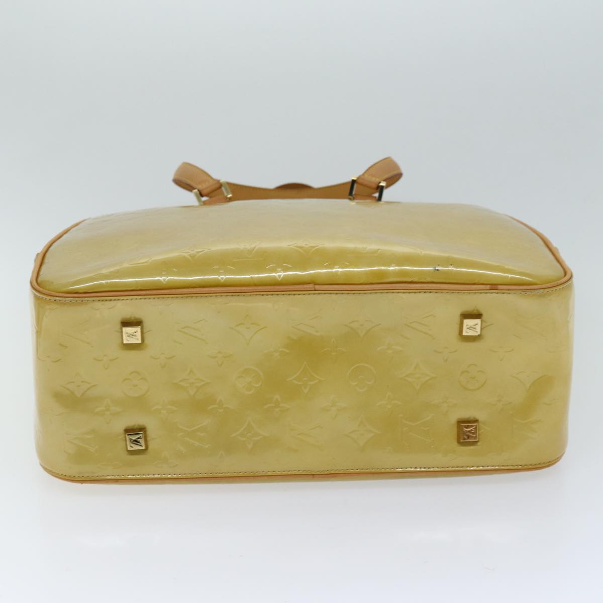 LOUIS VUITTON Monogram Vernis Sutton Boston Bag Beige M91139 LV 75504