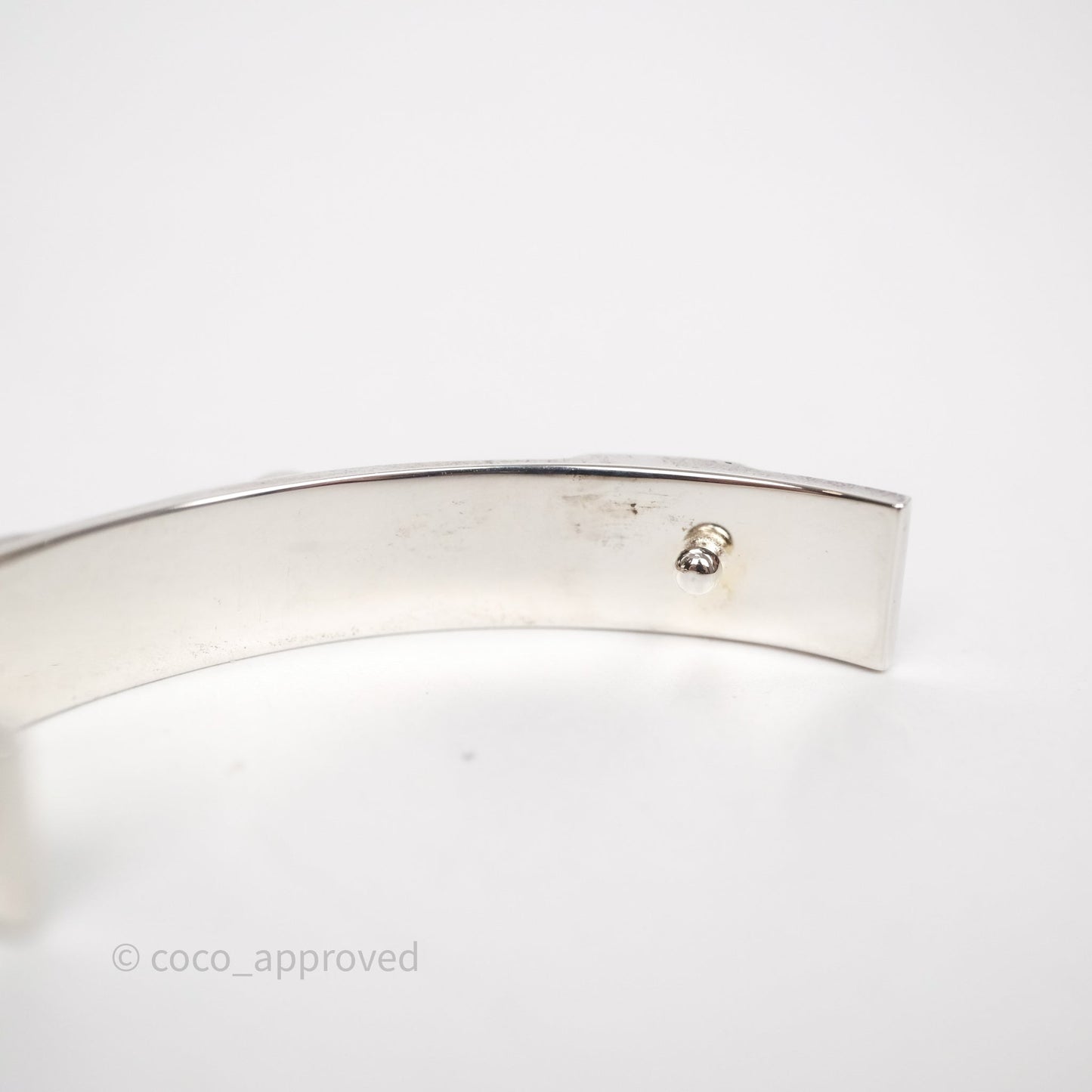 Hermes Collier de Chien Bracelet Sterling Silver Size SH