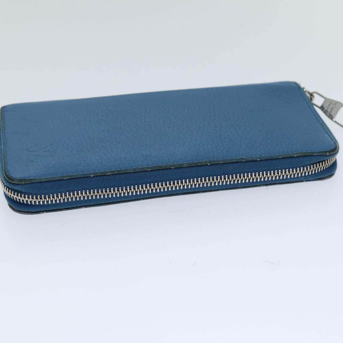 LOUIS VUITTON Suhari Zippy Wallet Long Wallet Leather Blue LV 75512