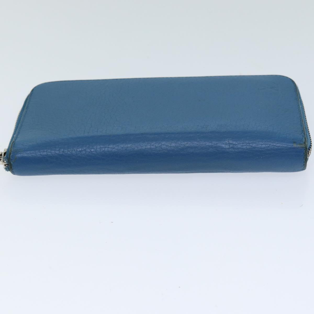 LOUIS VUITTON Suhari Zippy Wallet Long Wallet Leather Blue LV 75512