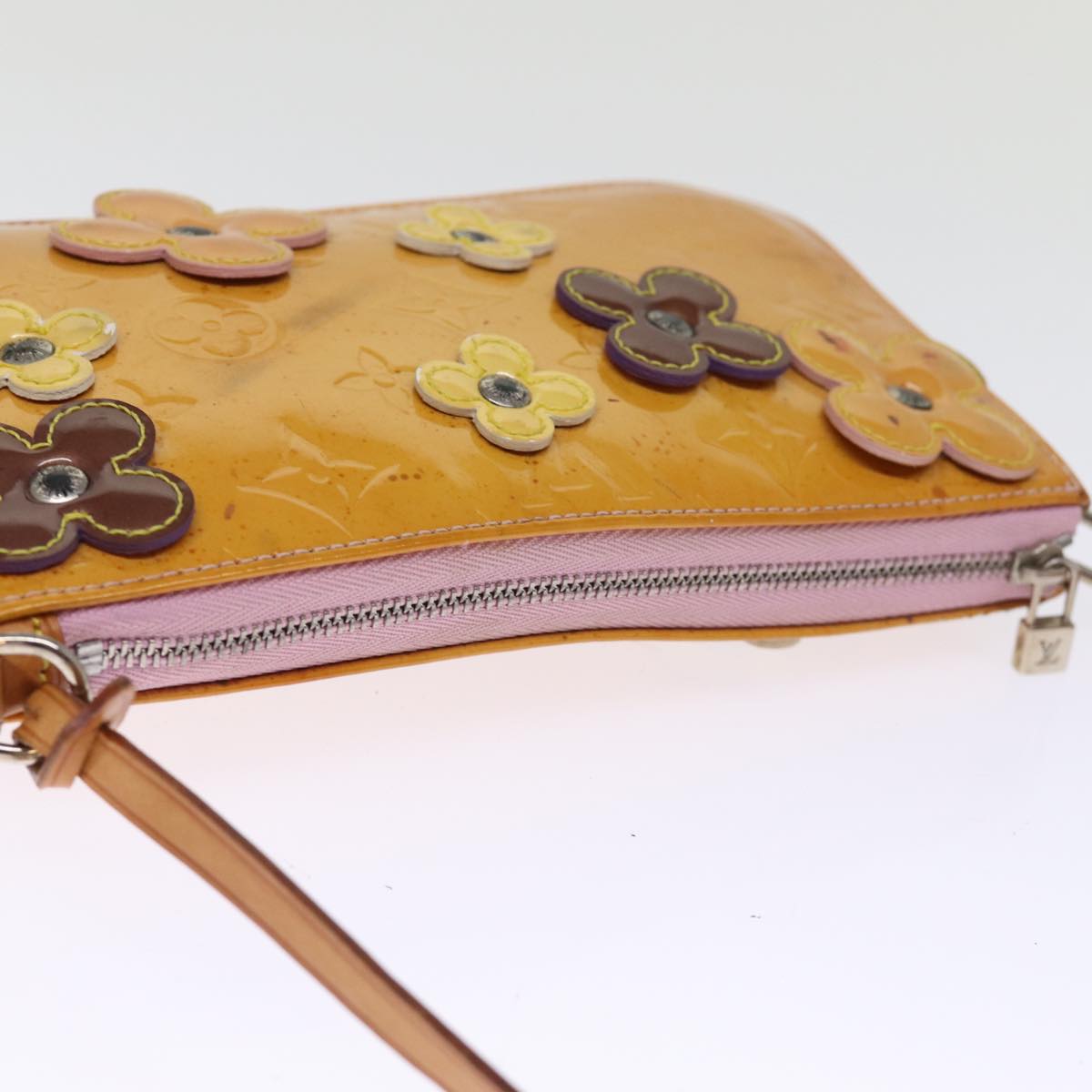 LOUIS VUITTON Monogram Vernis Flower Lexington Pouch Pink M92248 LV 75514