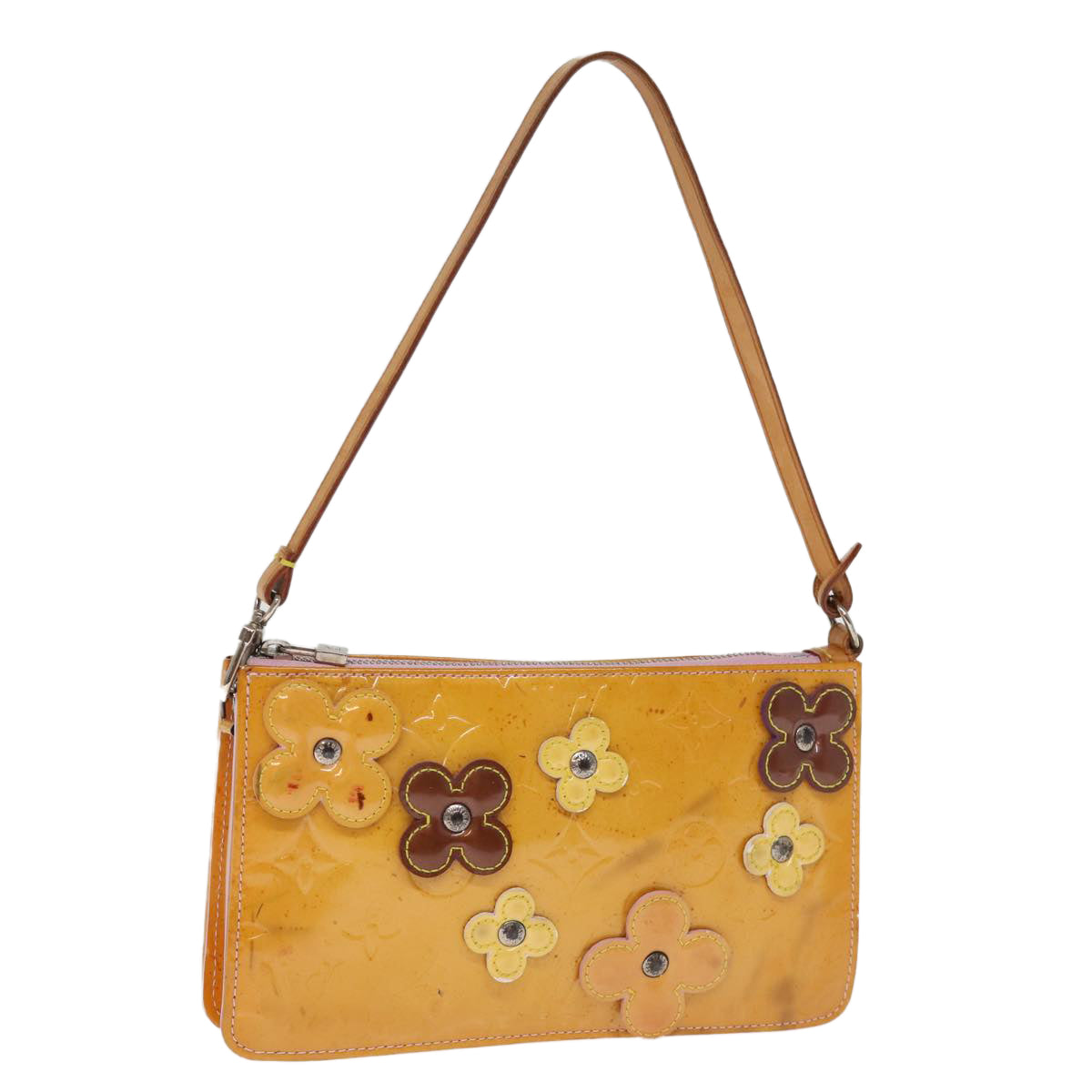 LOUIS VUITTON Monogram Vernis Flower Lexington Pouch Pink M92248 LV 75514